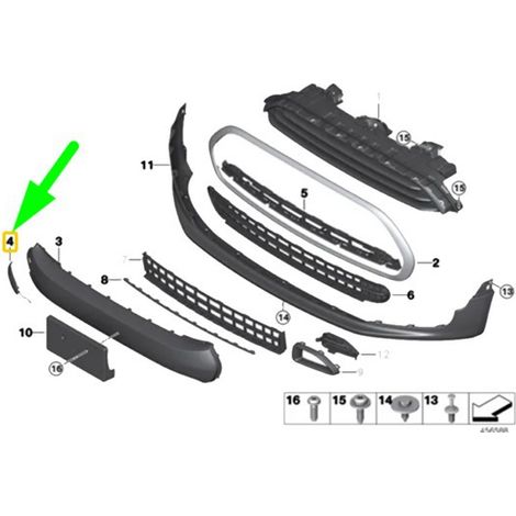 51117370795 ist geeignet für die Abschlepphaken-Öse an der vorderen Stoßstange des BMW Mini Clubman F56. (1/4)