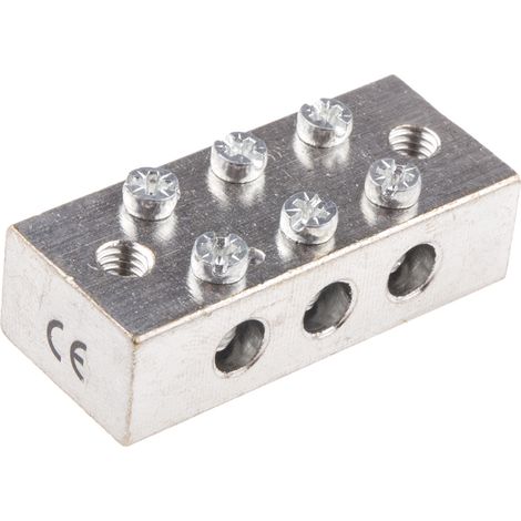 Bloc de jonction de mise à la terre CE (BS EN 60998), 3 voies , raccordement A visser, 0 16 AWG ( Prix pour 1 )