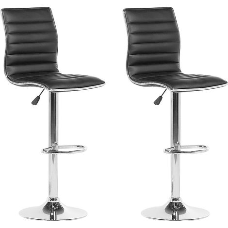 Set mit 2 Barstühlen LUCERNE Kunstleder drehbar Schwarz