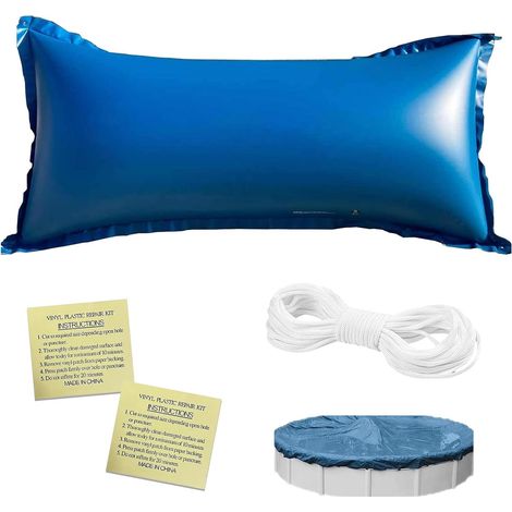 Oreiller de Piscine,Coussin d'air de Piscine Hiver avec Rouleaux de Corde 120 x 240cm,Accessoire de Piscine Parfait,pour la Couverture de la Piscine en Hiver et par Mauvais Temps (1/5)