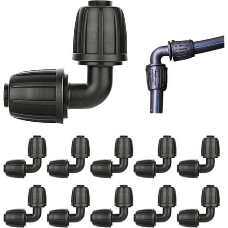10 connecteurs de tuyau cannelés de 16 mm pour système d'irrigation, accessoires d'irrigation goutte à goutte de 16 mm, adaptateur coudé d'irrigation goutte à goutte pour jardin, pelouse (1/5)