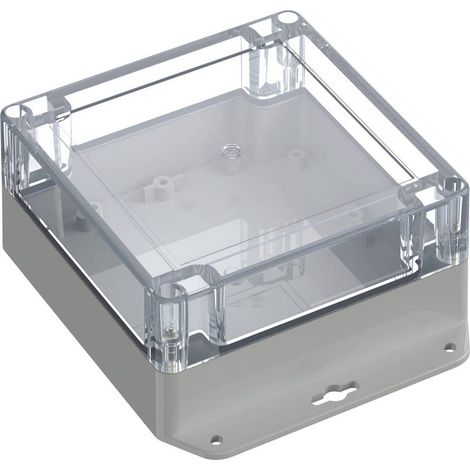 TRU COMPONENTS 6U07121206639 TC-13865324 Boîtier industriel 151.4 x 121.4 x 60 Polycarbonate gris clair, transparent 1
