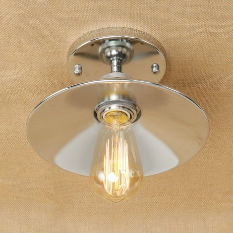 Luminaire de plafond rétro avec abat-jour en métal, style ferme pour couloir, grenier, cuisine et bar, ampoules LED (1/5)
