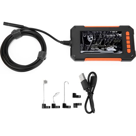 Endoscope portatif haute définition P40 de 2 m avec écran de 4,3 pouces, endoscope industriel pour canalisations, orange (1/5)