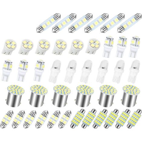 Pair Ensemble de LED pour Voiture Intérieur Éclairage Plafonnier, Coffre, Plaque d'Immatriculation Kit Complet-