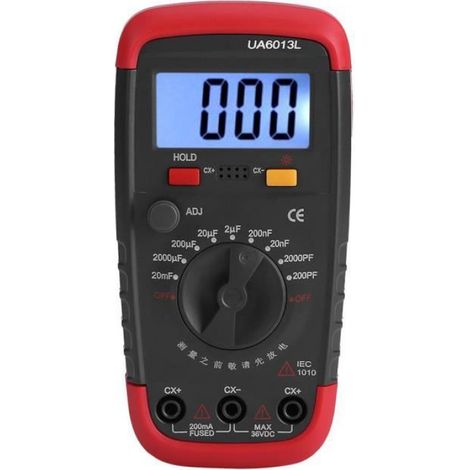 Capacimètre, compteur numérique de capacité, testeur de condensateur, pour l'outil de test de condensateur pour mesurer la (1/4)