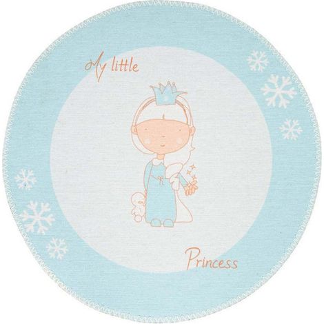 Tapis Rond Enfant Imprimé "Bambini II" 160cm Menthe (1/5)