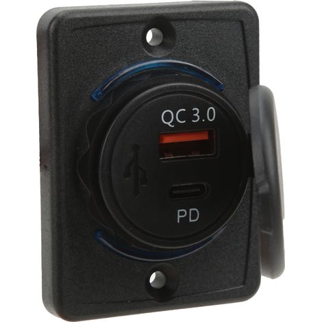 Chargeur Voiture 18W PD QC3.0 USB Adaptateur Prise Rapide Universel 12-24V pour Auto Camping-car Équipement Électrique (1/5)