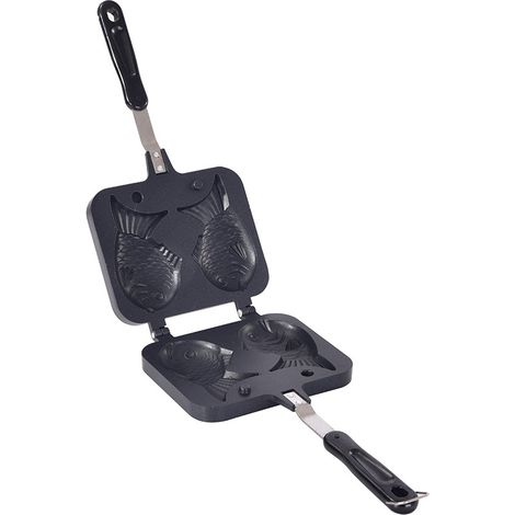 Moule antiadhésif en forme de poisson, gaufre, machine à gâteau, en alliage d'aluminium, forme noire, outils de cuisine (1/5)