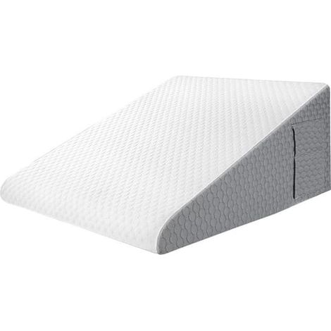 Oreiller de lit triangulaire en mousse à mémoire de forme, oreiller ergonomique inclinable avec housse amovible-AquaForge (1/5)