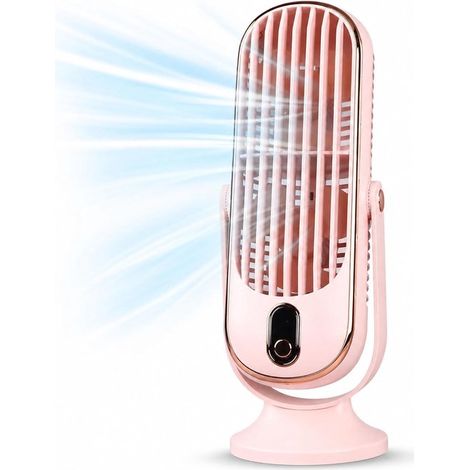 Ventilateur tour de bureau - Rose - 5 vitesses - Ultra silencieux (22 dB) - Alimentation USB - Flux d'air turbo - Pales détachables - Portable - Convient pour le bureau, la chambre et l'extérieur (1/5)
