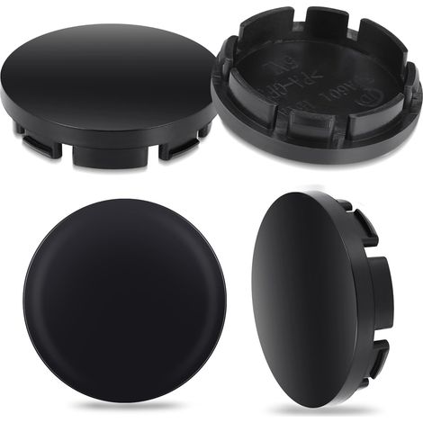 4Pcs Cache Moyeu 56mm, Cache Moyeu Seat Universels, Enjoliveurs Centre de Roue de Voiture en Noir Compatible avec et et et, Cache Jante pour Accessoires Voitures (OD 56mm ID 53mm) (1/5)