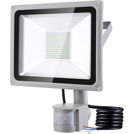 100 W Außenflutlicht mit Bewegungsmelder, 10000 lm, 6500 K, Kaltweiß, LED-Außenleuchte, IP65, wasserdicht, Sicherheitslicht für Garten, Garagen, Balkon