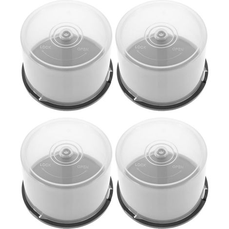 Lot de 4 Seaux de Rangement pour Cd/dvd Grosse Capacité, Design Rond en Pp, Facile D'accès et Gain de Place, pour Bureau ou Maison, Supporte Jusqu'à 50 Disques (1/5)