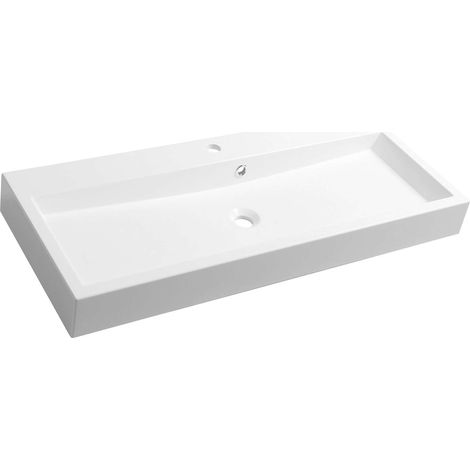 Sapho Orinoko - Lavabo 100x42 cm, marmoresina, bianco OR100 (1/5)