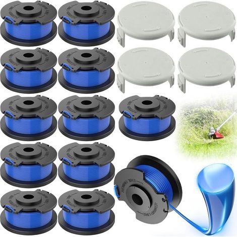 Coil of wire of replacement for cutters Ryobi One+ AC14RL3HAS 18 V, 24 V and 40 V, diameter 1,6 mm – Set of 12 coil of wire, 4 lids (1/5)