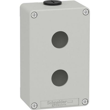 SCHNEIDER graue leere Box mit 2 Löchern, aus strapazierfähigem Material und mit kompaktem Design.