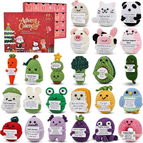 Calendrier de l'Avent 2026, 24 Anti-Stress Squeeze Soutien émotionnel Positif Calendrier Avent, Cadeaux de Nol Spéciaux pour Petite Amie, Femmes et Hommes