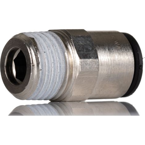 Raccord instantané piquage droit laiton nickelé. diamètre 8 mm. mâle 1-4 filetage BSPT conique - PARKER HANNIFIN FRANCE SAS (1/4)