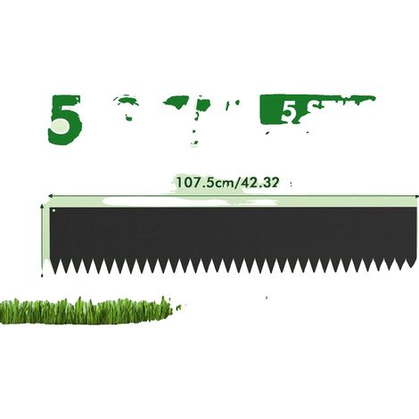 Bordillo para césped, construcción de acero resistente, diseño flexible, 107,5 x 15 cm. (1/2)