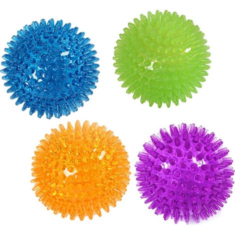 Lot de 4 balles à mâcher couineuses pour chien, jouets à mâcher pour les dents (1/3)