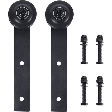 Rouleaux De Roue Pour Rail De Porte Coulissante, Lot De 2, Accessoires Quincaillerie Porte De Grange Style Américain (1/4)