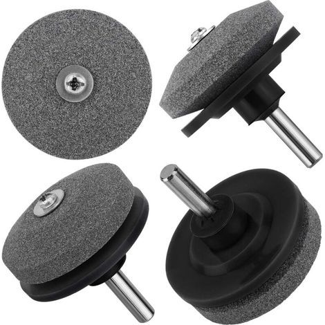 4 Piece Lawnmower Blade Sharpener for Power Hand Drill Drill Garden Tool - Black (1/5)