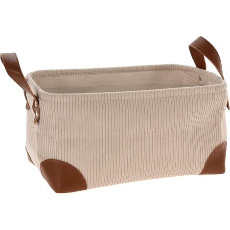 Cesta de almacenamiento Home-Styling-Collection corduroy 30x20x15 cm ligera (1/2)