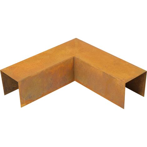 Cortenstahl Bordsteinkante Eckstück 20 x 6,2 x 6 cm - Pro Stück