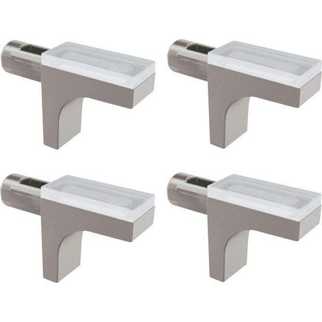 4x 5mm shelf supports with anti-slip silicone protection for glass shelves, furniture, coffee tables, display cases, and kitchens (1/3)