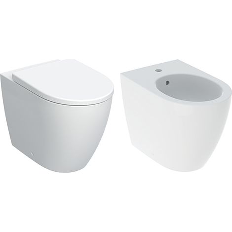 Geberit iCon Set Sanitari a Pavimento Filo Muro con Fissaggio Nascosto Rimfree (1/2)