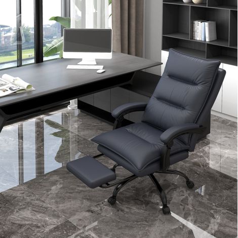 Bürostuhl aus Polyester Dunkelgrau, Massage, Wärme, Fußstütze, 66 x 74 x 114-121,5 cm (1/5)