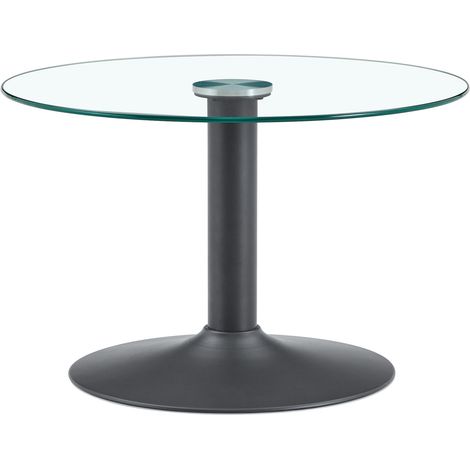 Table basse ronde en verre trempé Ø 70 cm avec structure en métal stable – Design moderne pour salon (1/5)