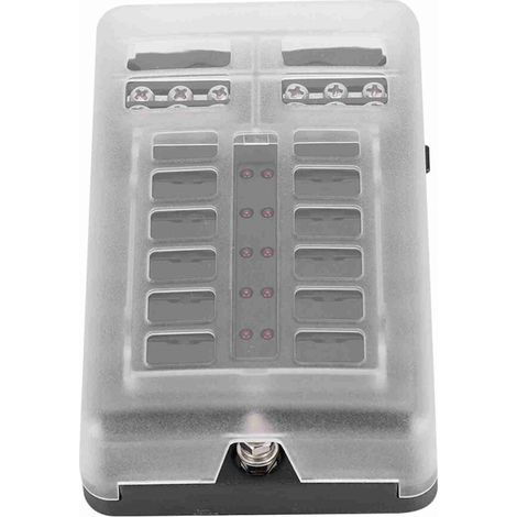 Adecuado para portafusibles de cuchilla de 12 posiciones y 24 pines, con indicador LED, 100 A, 32 V