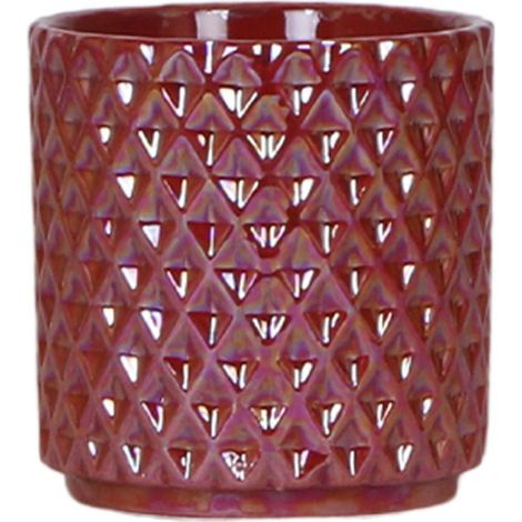 Cache-pot Décoratif Diamond Pearl Rouge Ø 9 cm - Pot de Fleurs Design Moderne pour Intérieur - PANGIVO (1/5)