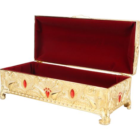 Coffret à Bijoux Vintage Métal Alliage Petit Coffre Trésor Organisateur pour Boucles d'Oreilles, Colliers, Bracelets et Bagues (1/5)