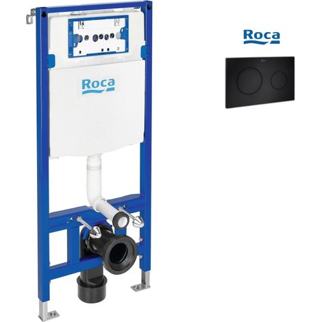 Bastidor ROCA Duplo One, pack cisterna empotrada y pulsador PL10 negro mate (1/5)
