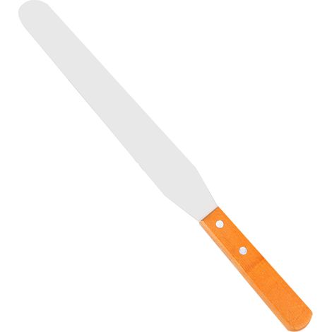 Spatule droite en acier inoxydable et bois pour lisser le glaçage, outil de décoration de gâteaux, pâtisserie, cuisson, 1 pièce (1/5)