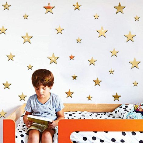 Stickers muraux Star Novel pour chambre ou salon (dorés) (1/5)