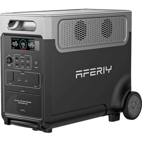 AFERIY Station d'Énergie Portable P310-EC-H 3840Wh 3600W, Recharge Ultra-Rapide, BMS Intelligent, AC/DC/USB, Camping & Urgences