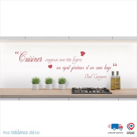 Crédence : CUISINER DEMANDE 1 - Couleur Rosé - Alu composite - 120 - 60 (1/3)