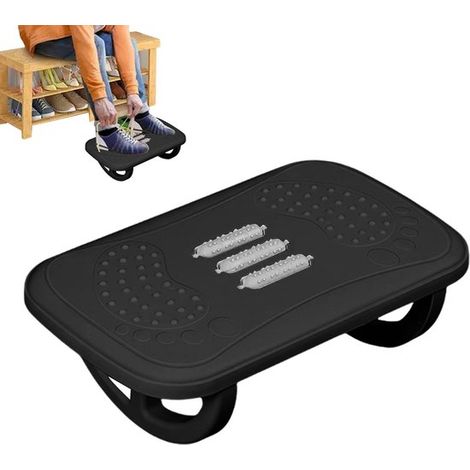 Repose-pieds sous bureau, tabouret réglable, assise confortable avec rouleau de massage, 37,5 x 23 x 12 cm, noir (1/5)