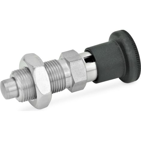 Ganter Norm, con elementi in acciaio inox di Resto Bulloni – GN 817, con resto Blocco, Acciaio Inox, Resto di chimicamente nichelato, 1 pezzi, nero, GN 817-10-12-CK-NI