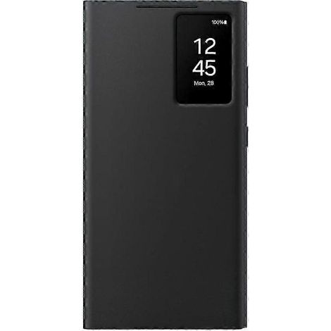 Étui portefeuille Smart View noir pour Samsung Galaxy S23 Ultra et S24 Ultra, avec emplacements pour cartes.