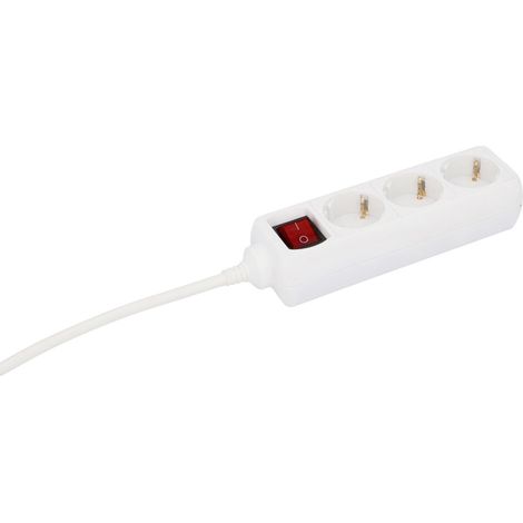 Unitec Steckdosenleiste Mehrfachstecker 3-fach mit Schalter 1,4 m, weiss