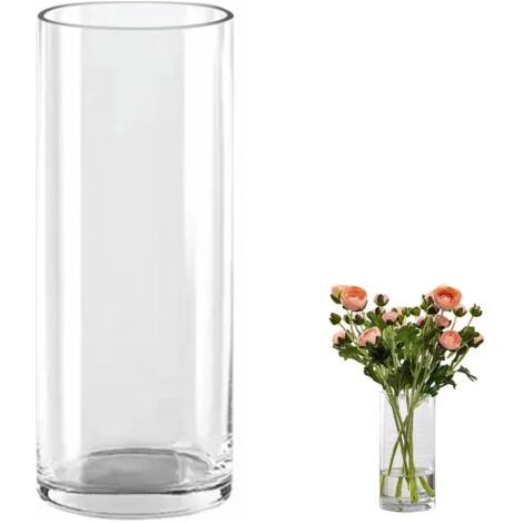 QORVA-Vase Cylindrique 60cm Transparent