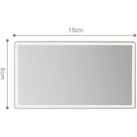 Miroir de courtoisie pour voiture – Miroir de maquillage rabattable avec surface chromée inoxydable, dimensions 150 × 80 mm (1/3)