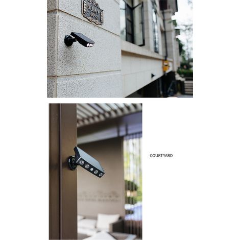 Projecteur solaire de sécurité à LED étanche à haut rendement pour terrasse, pelouse et jardin.