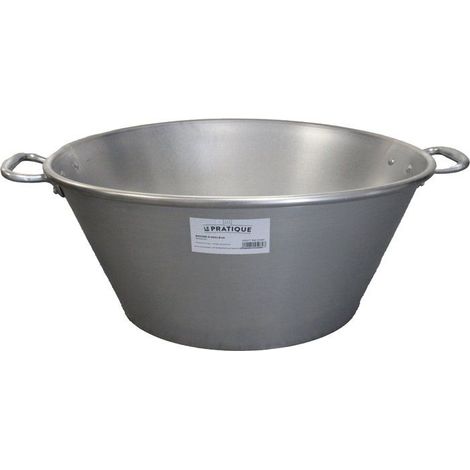 Bañera de grasa pesada - EL PRÁCTICO - Tipo Landaise Pro - Ø 60 cm - 55 L - Grosor 3,5 mm - Asa de aluminio (1/4)