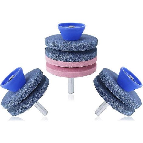 Meuleuse en 3 pièces pour lames de tondeuse, affûteuse pour tondeuse à gazon, meule d'affûtage pour jardin (1/5)